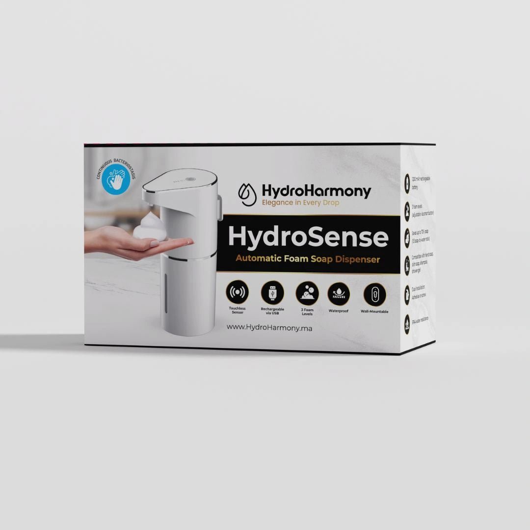 HydroSense® || Distributeur de savon mousse automatique rechargeable - HydroHarmony Maroc